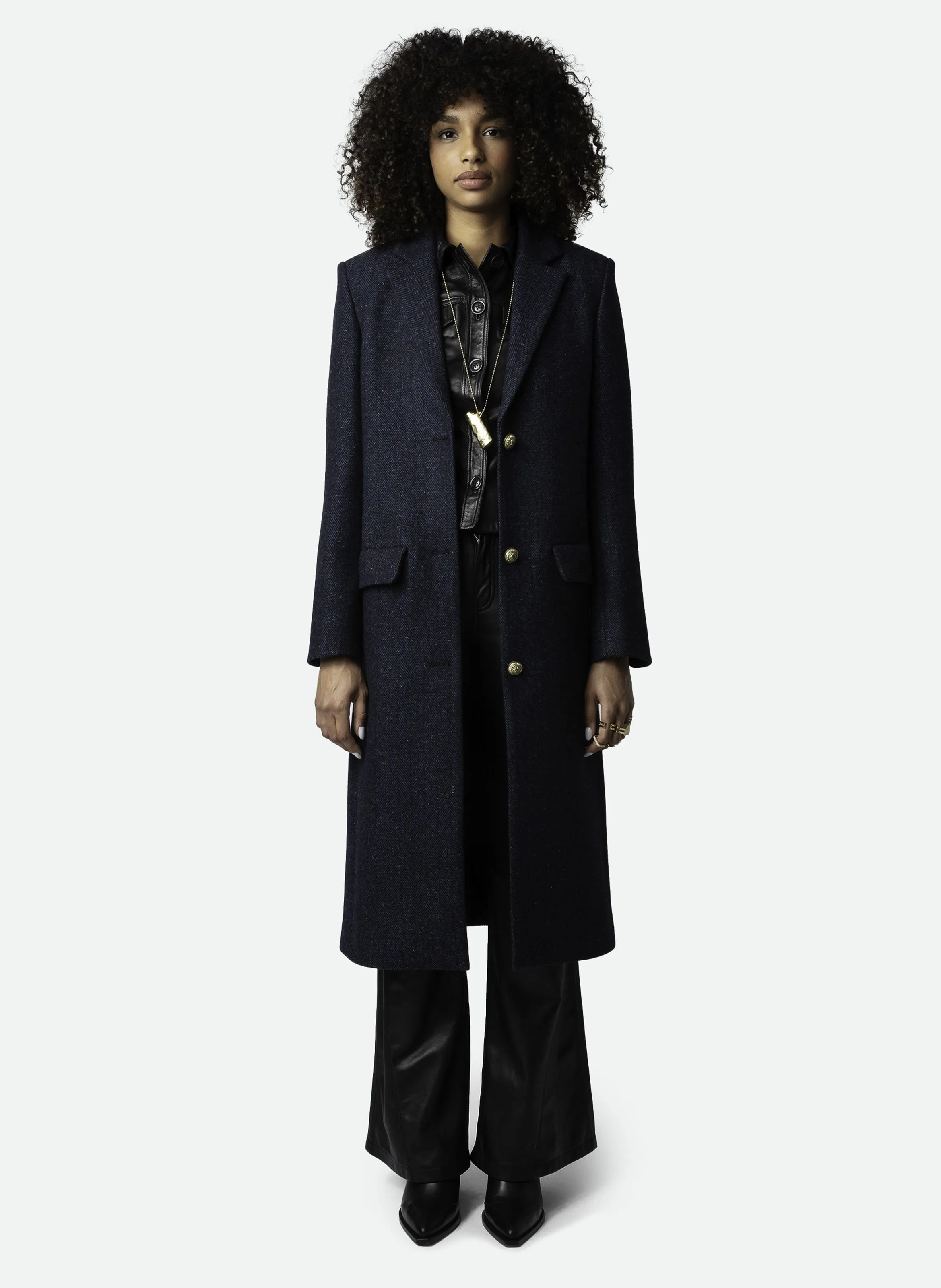  ZADIG&VOLTAIRE   MIO - Cappotto lungo diritto in lana riciclata | Blu