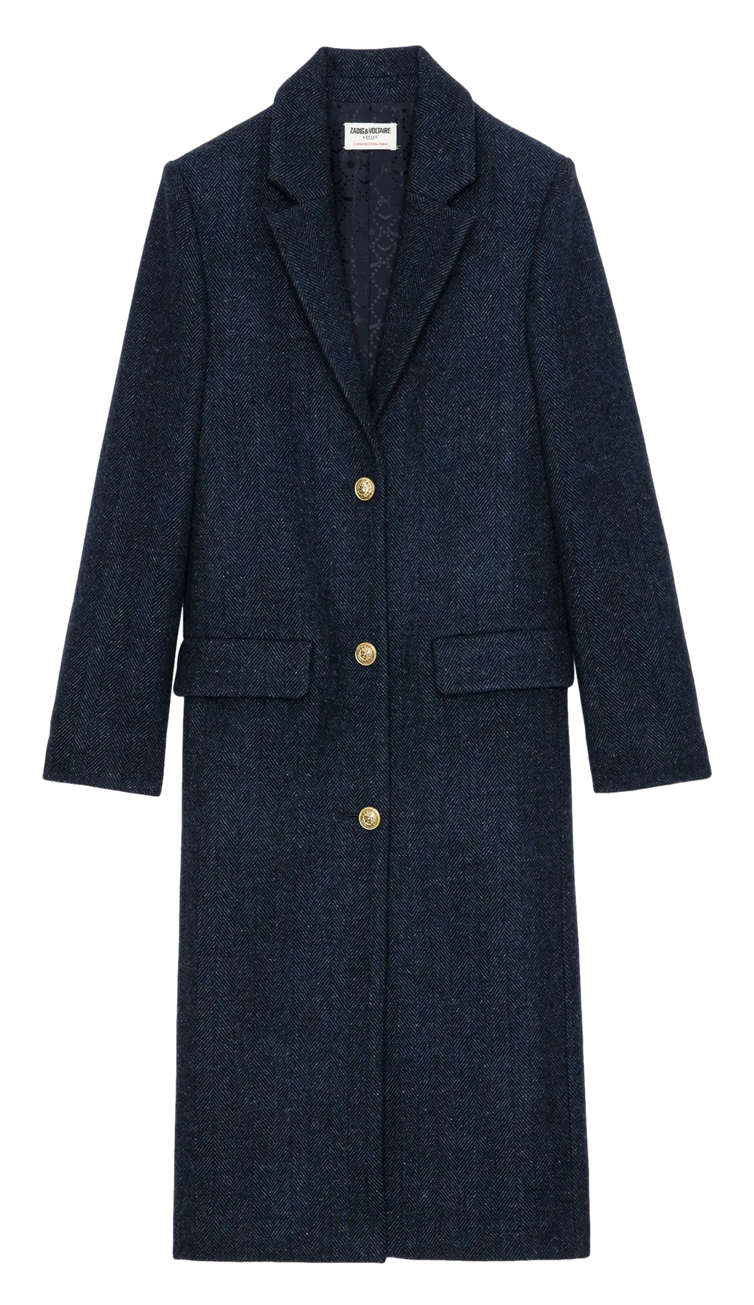  ZADIG&VOLTAIRE   MIO - Cappotto lungo diritto in lana riciclata | Blu