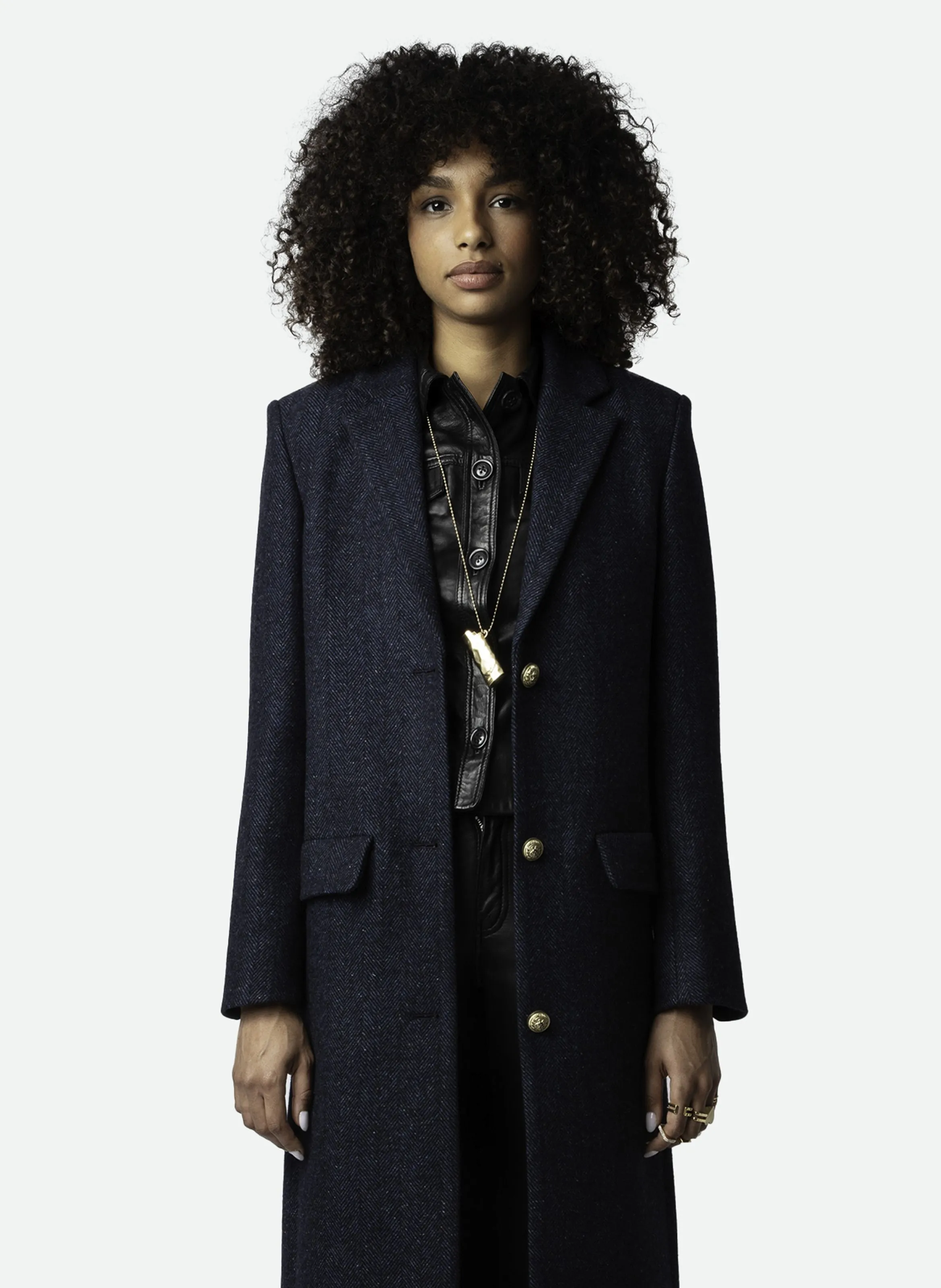  ZADIG&VOLTAIRE   MIO - Cappotto lungo diritto in lana riciclata | Blu