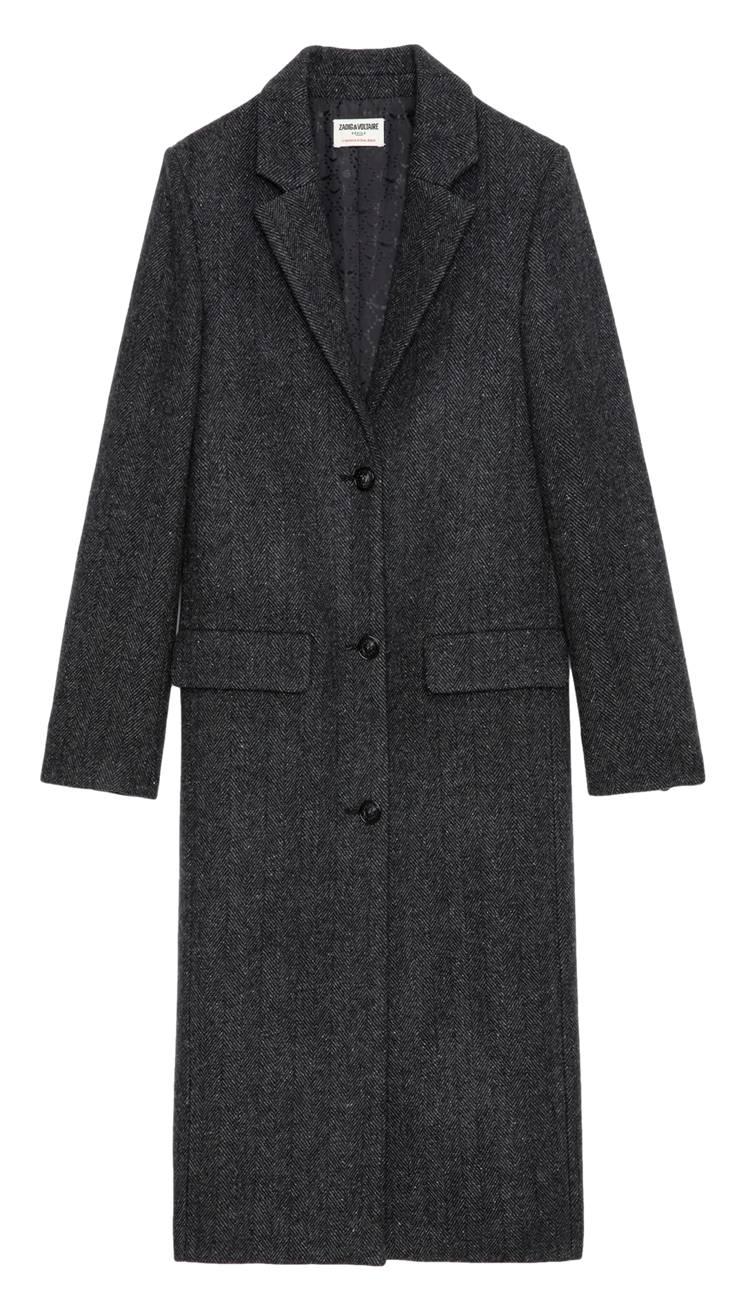  ZADIG&VOLTAIRE   MIO - Cappotto lungo diritto in lana riciclata | Grigio