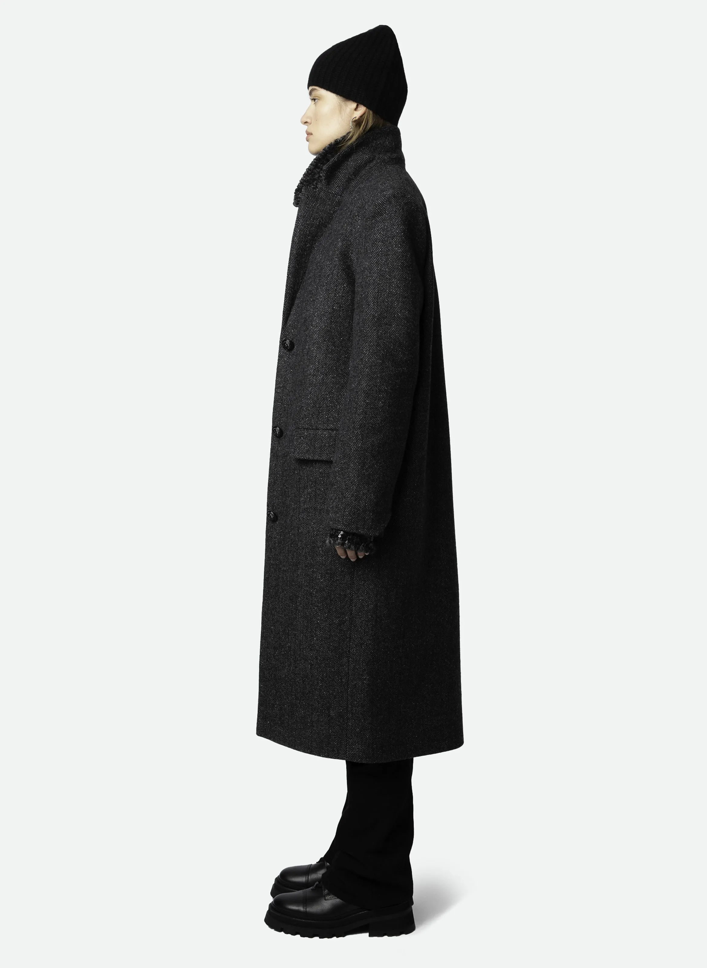  ZADIG&VOLTAIRE   MIO - Cappotto lungo diritto in lana riciclata | Grigio