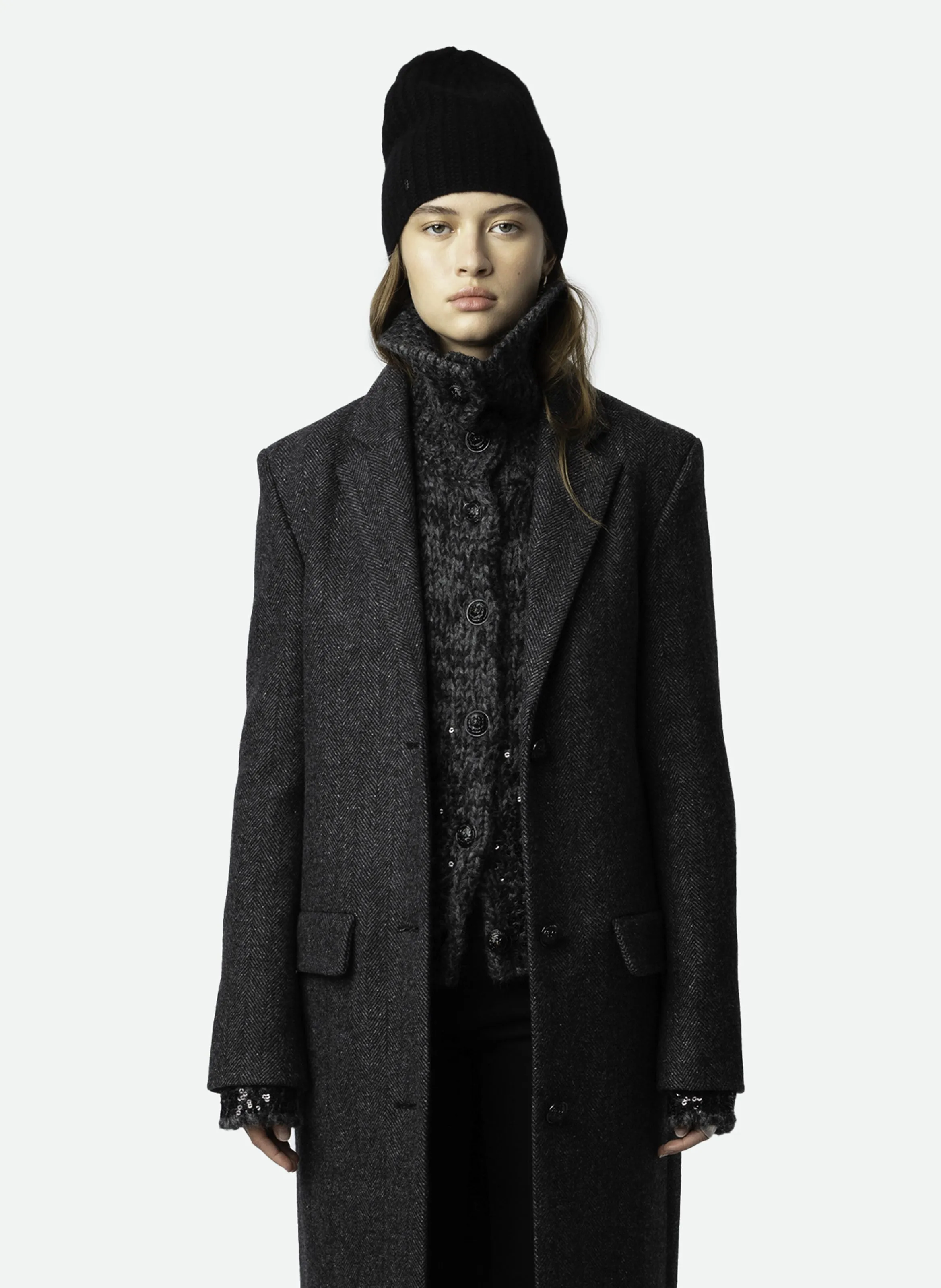 ZADIG&VOLTAIRE   MIO - Cappotto lungo diritto in lana riciclata | Grigio