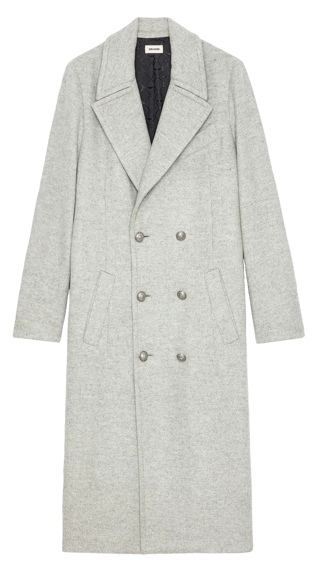  ZADIG&VOLTAIRE   MULAN - Cappotto a collo a rever diritto in lana riciclata mista | Grigio