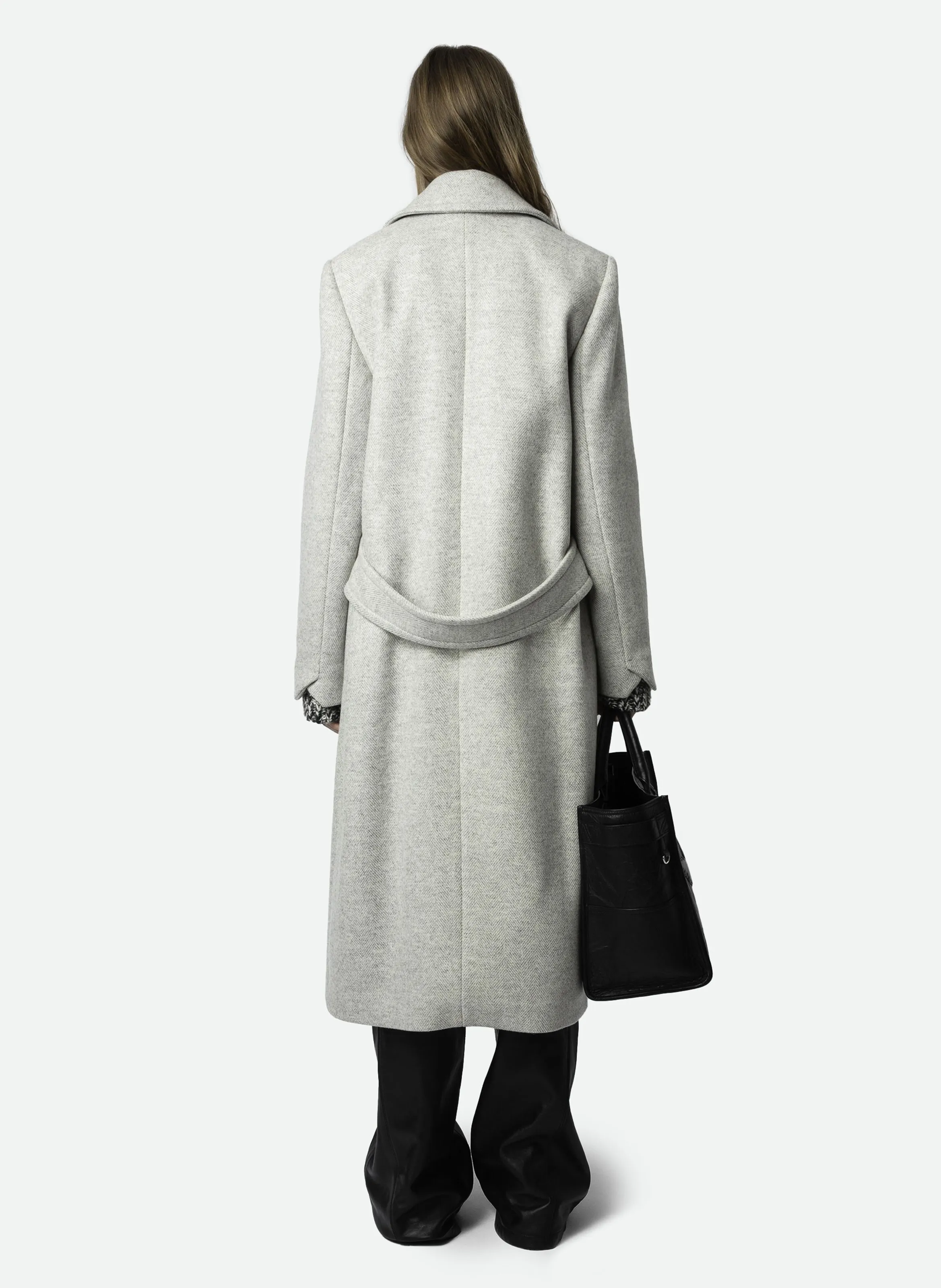  ZADIG&VOLTAIRE   MULAN - Cappotto a collo a rever diritto in lana riciclata mista | Grigio