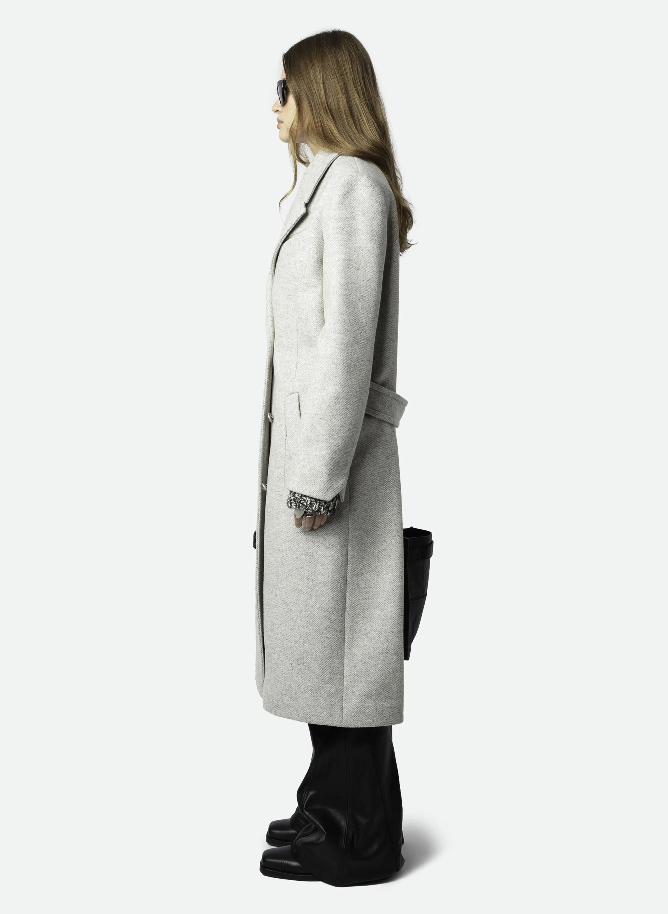  ZADIG&VOLTAIRE   MULAN - Cappotto a collo a rever diritto in lana riciclata mista | Grigio
