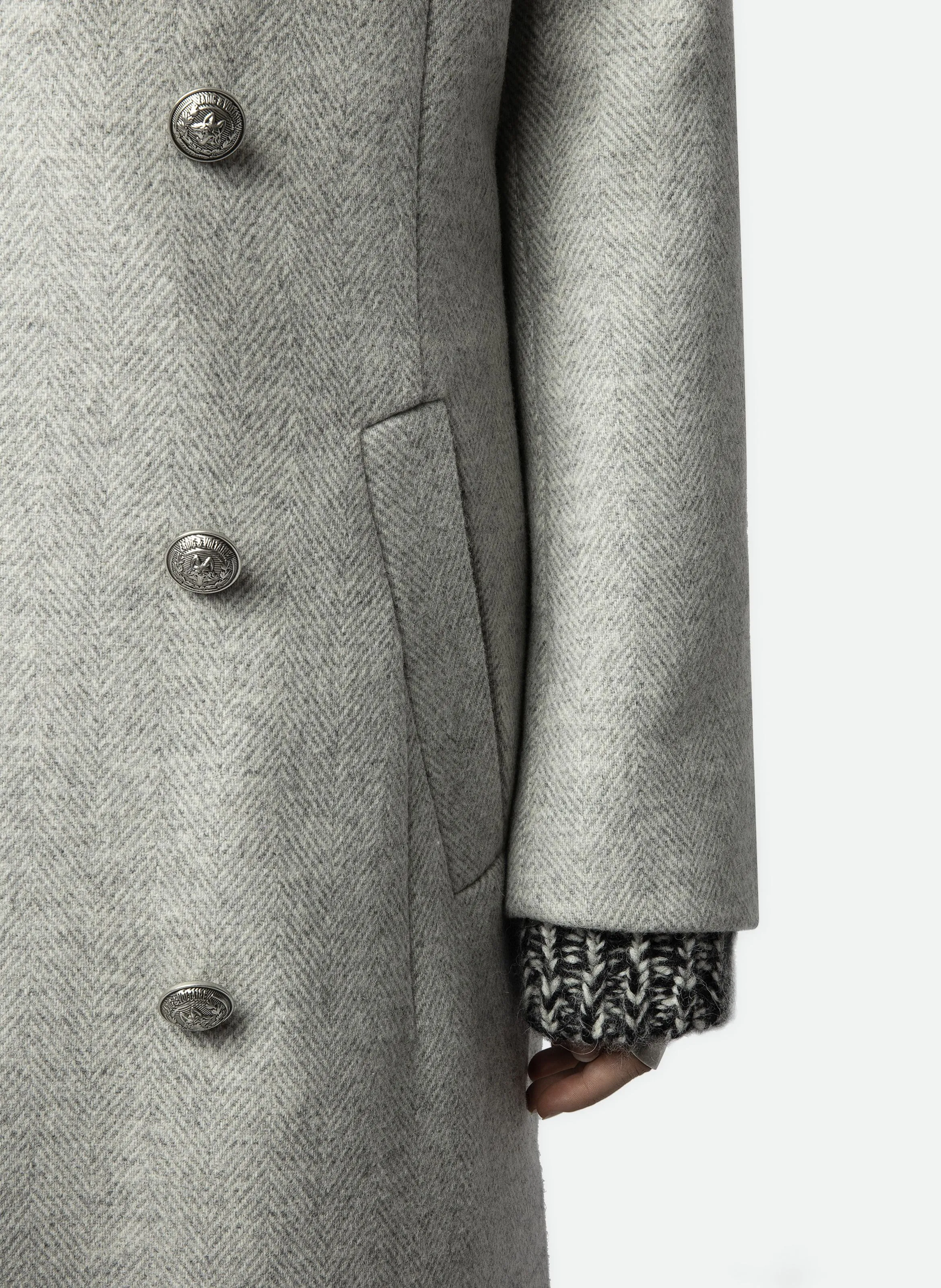  ZADIG&VOLTAIRE   MULAN - Cappotto a collo a rever diritto in lana riciclata mista | Grigio