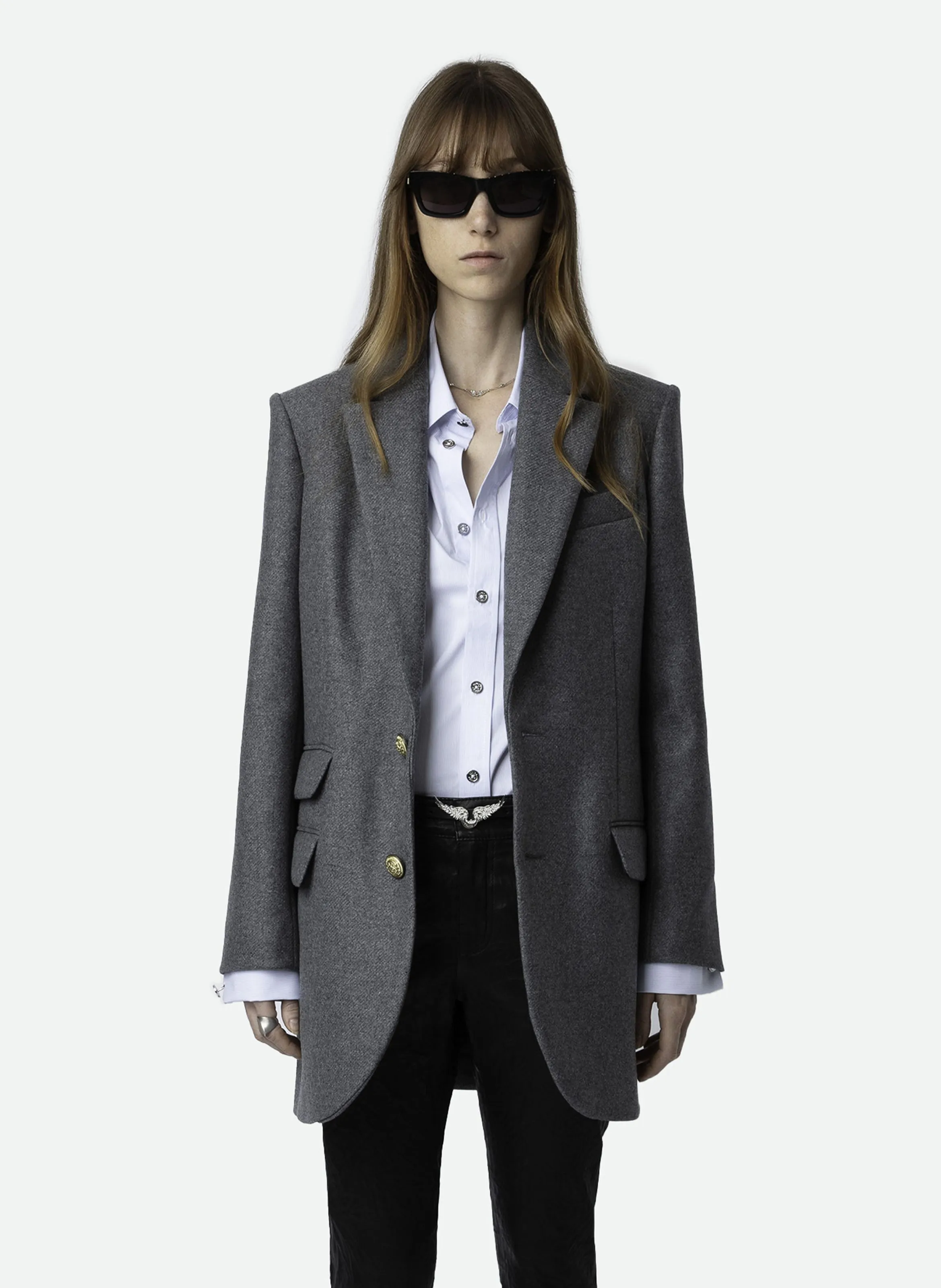 ZADIG&VOLTAIRE   VIOLET - Cappotto corto con collo sartoriale in misto lana vergine | Blu