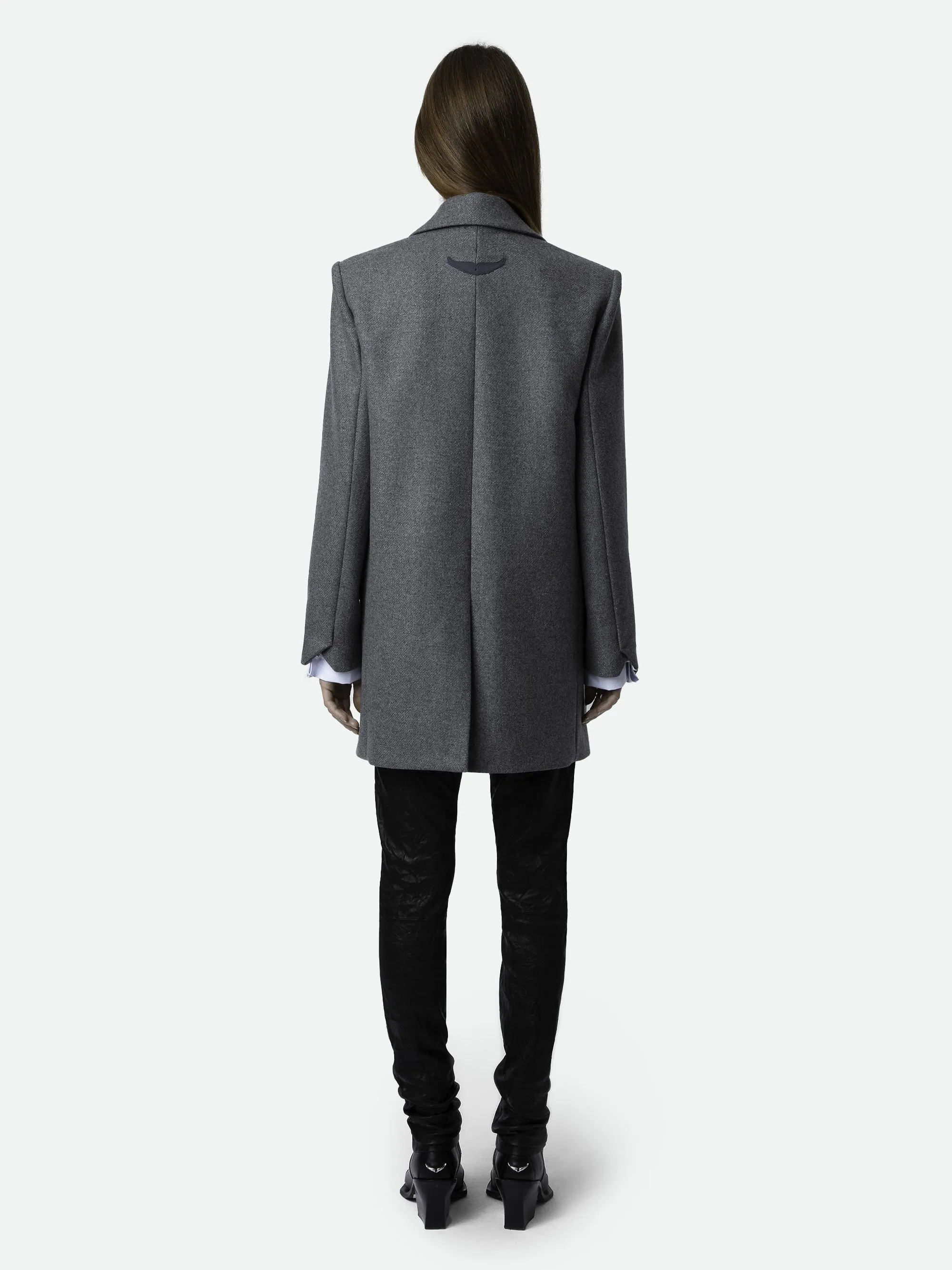  ZADIG&VOLTAIRE   VIOLET - Cappotto corto con collo sartoriale in misto lana vergine | Blu