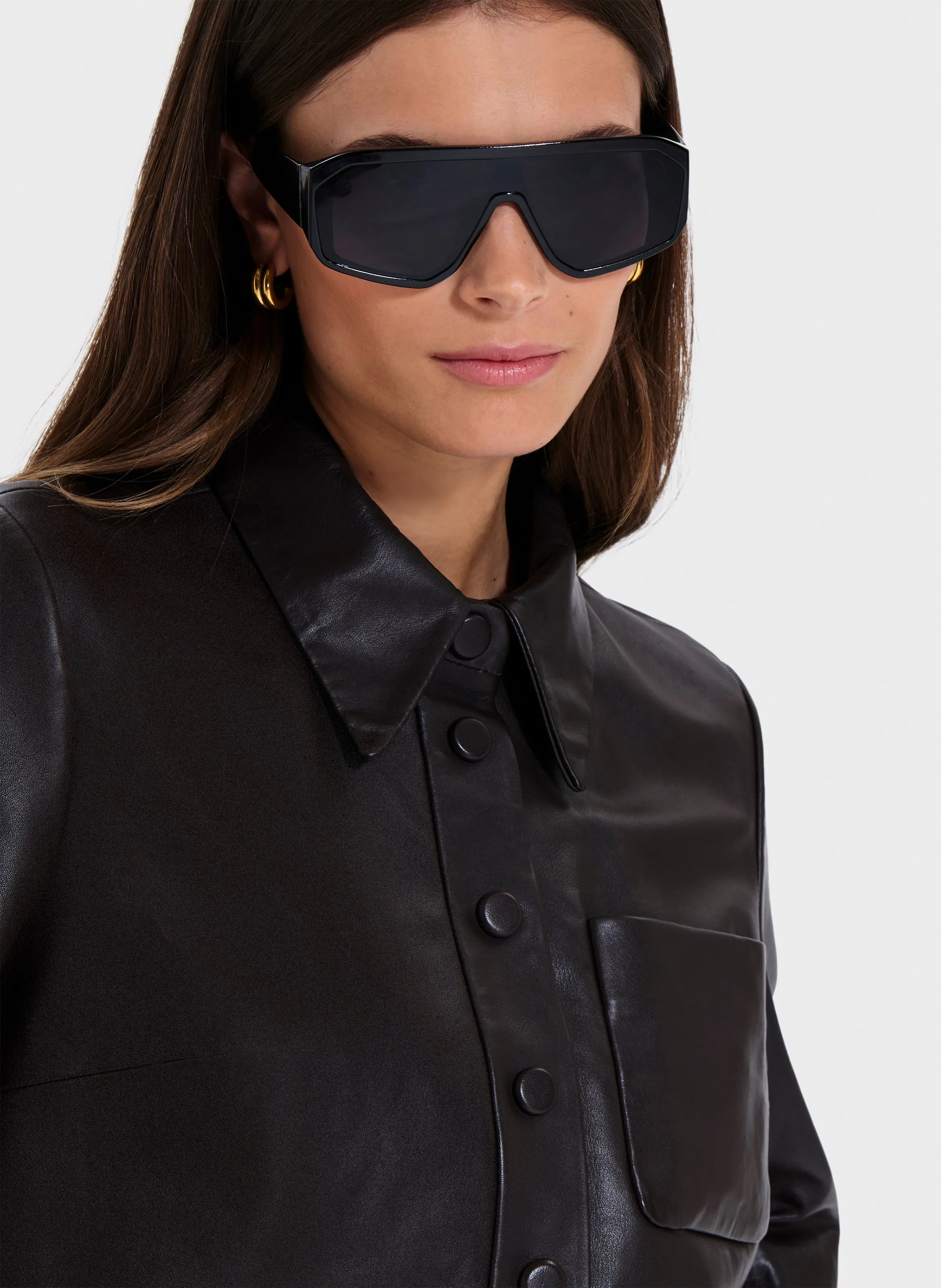  ZAPA   CELINA - Camicia diritta effetto pelle | Marrone
